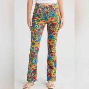 MOTHER Floral Flare Jeans - Multicolor